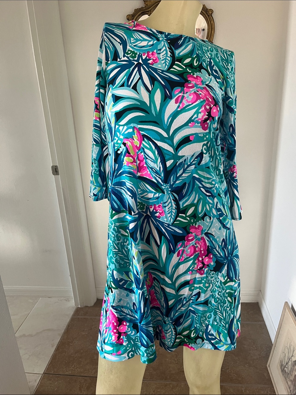 Vibrant Lilly Pulitzer Teal Floral Dress